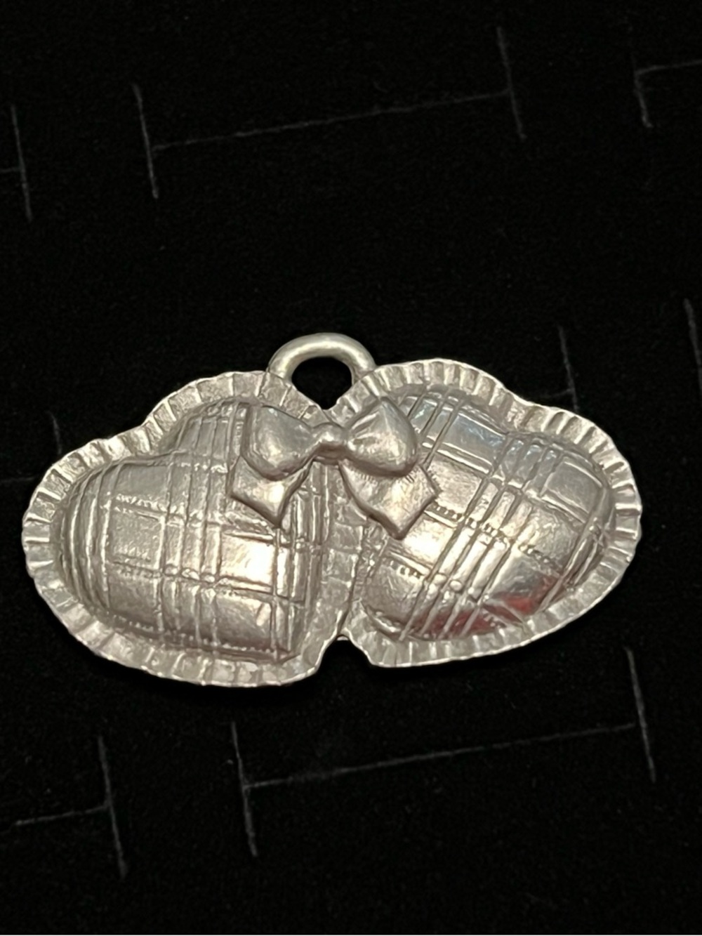 Longaberger Silver Double Heart Pendant Necklace Charm